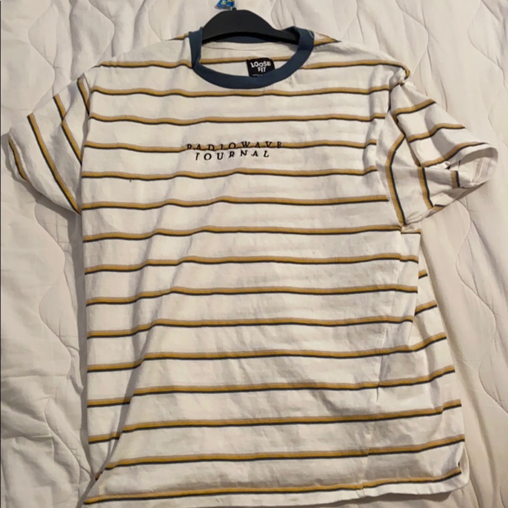 White shirt with yellow stripes (NEGOTIABLE)